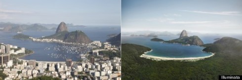 antes e depois da Praia de Botafogo - Caminhadas Ecológicas RJ